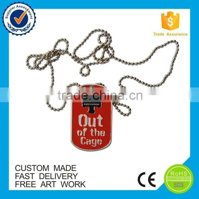 OEM Cross engraved soft enamel tag custom metal ID dog tag