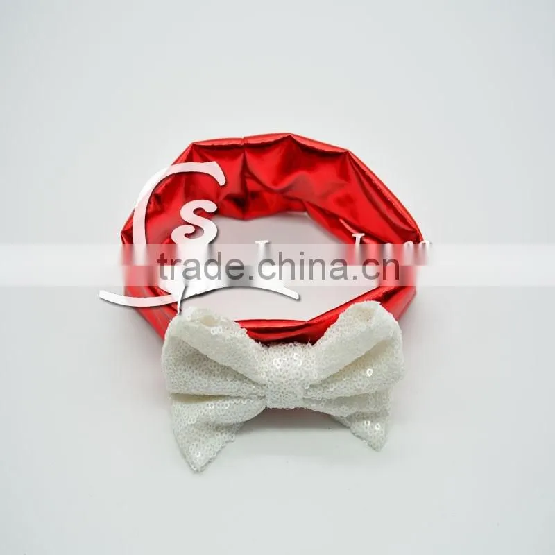 Wholesale Girls Baby Head wraps glitter sequin bowknot Turban Headwear / European style Women Stretch Twist Headband /