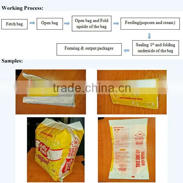 automatic comercial microwave popcorn packing machine price