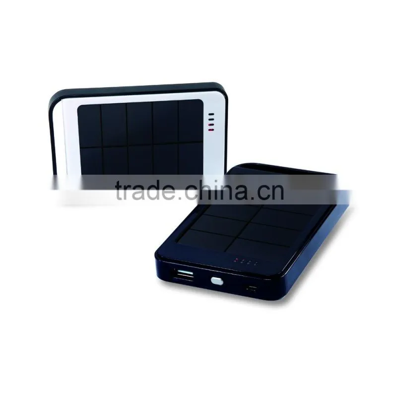 most popular built-in battery 6000mah portable solar charger power bank, solar cell phone charger
