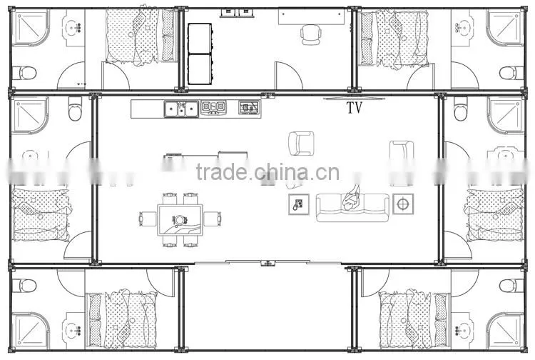 2016 China New Prefab Homes Modular Villa Prefab Flat Packed Container House