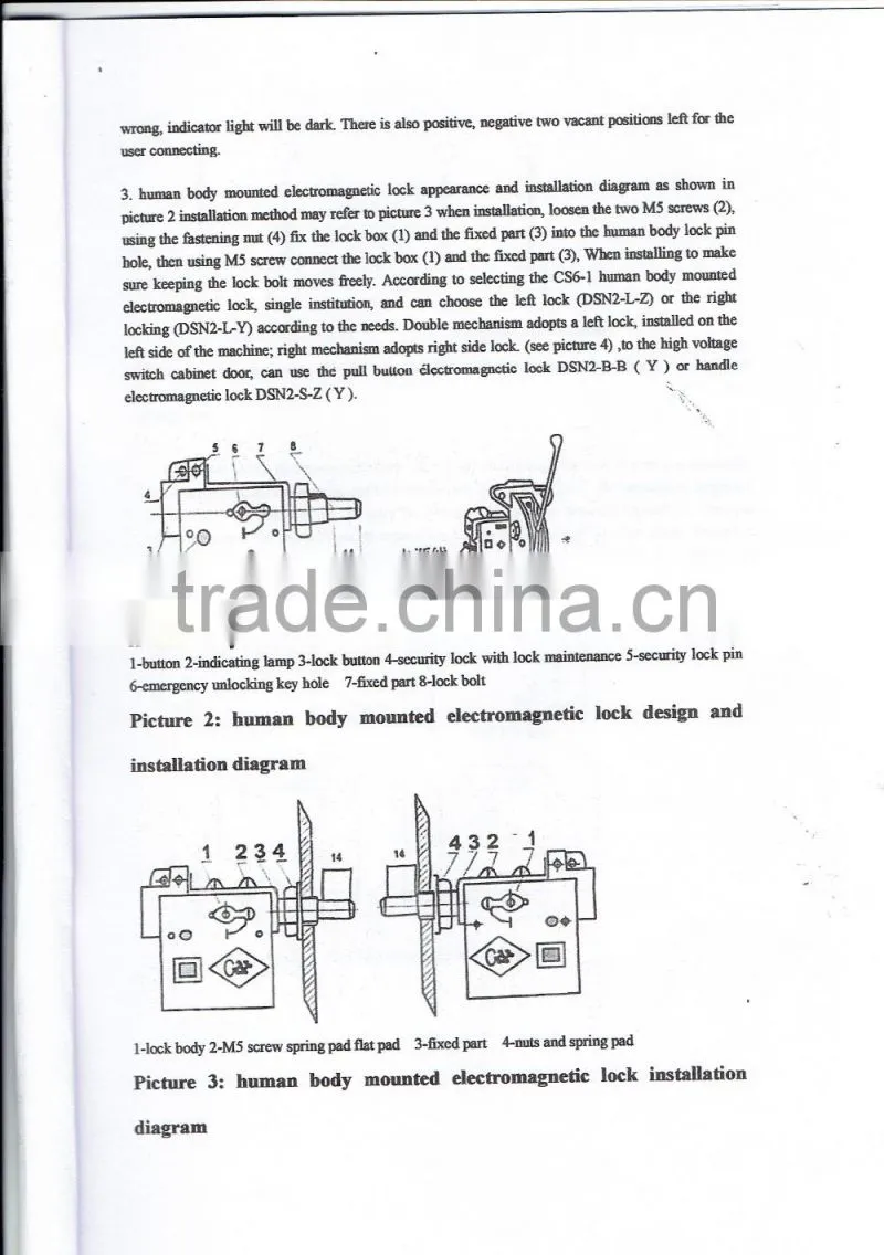 High quality products led electromagnetic door lock