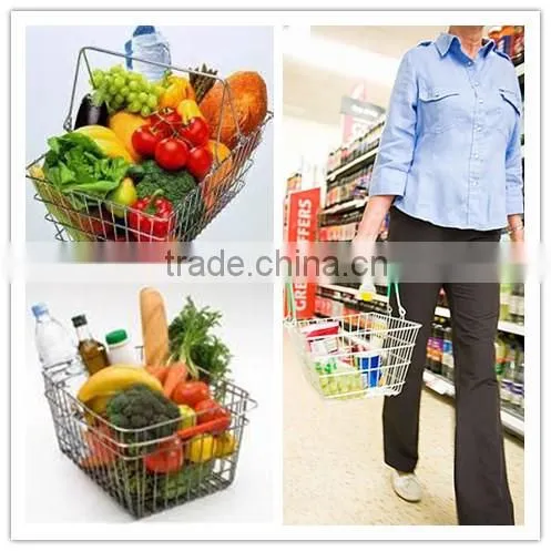 Wire Mesh Stacking Shopping Basket with Handles