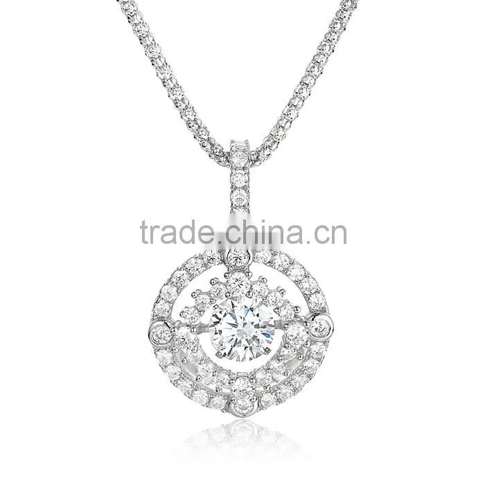 Flsah Christmas Gift Bling Summner Dancing Stone Pendant Necklace Jewelry SPG924W