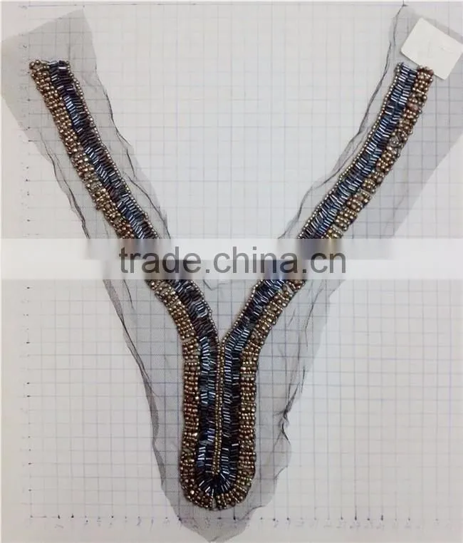Wholesale Fashion Handmade Beaded Neckline Piece For Garment