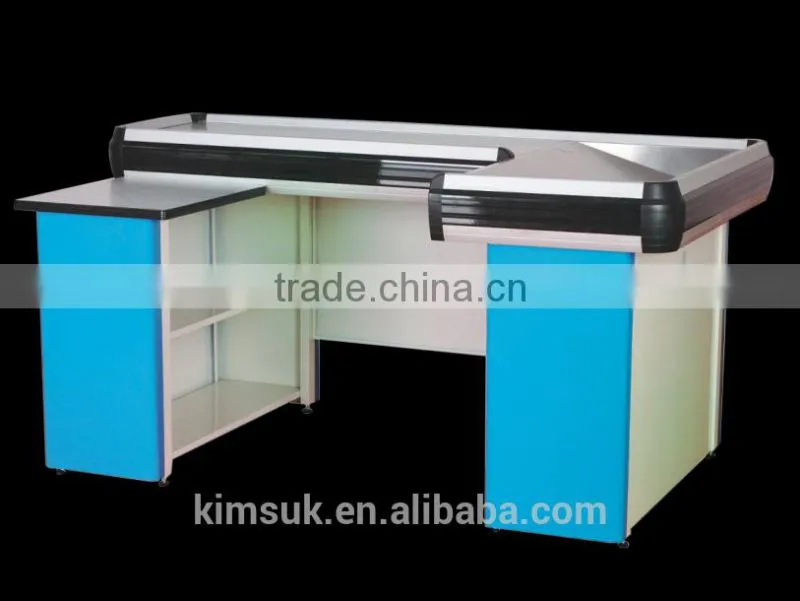 Top Quality Supermarket Checkout Counter,cashier desk,shelves used for grocery