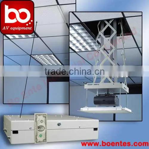 Conference Projector Security Box for 100 cm Ceiling Fall Down Motorized Lift with Remote Control