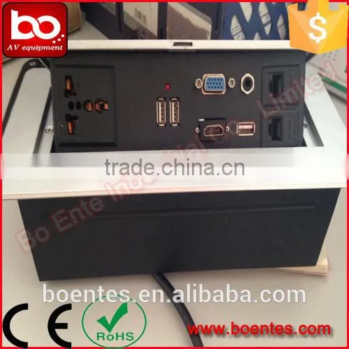 Conference Equipment USB Power Charging Pop Up Power Outlet/Socket Box with RJ45/HDMI/Audio