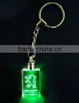 2016 New creative 3d laser crystal keychain with high quality