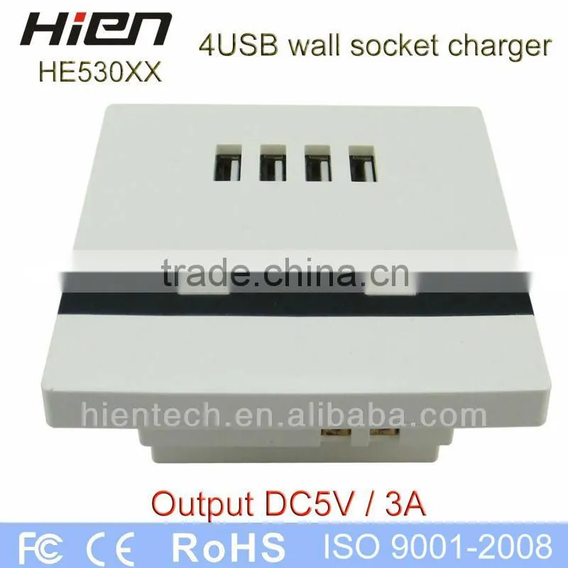 220v extension cord socket outlet USB socket with 4 USB port 5V3A 2 LED indicator suit for hotel school airport railway hospital