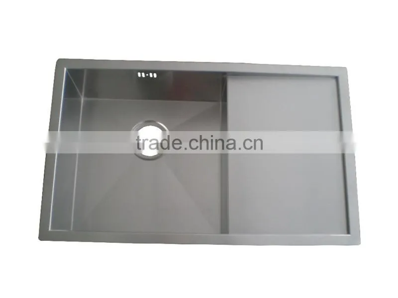 Single Bowl Stainless Steel Commerical Hand Made Kitchen Sink With Drainboard GR-522