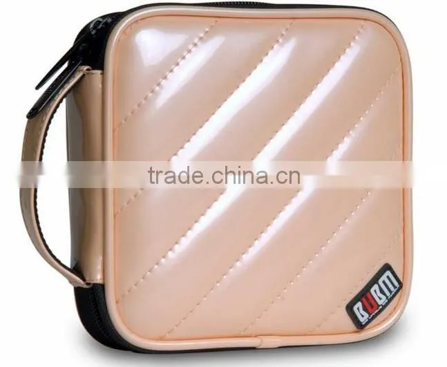 Fashion 32 Capacity PU Leather Cover CD Case DVD Case Car Disc Case
