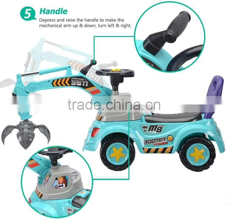 Plastic 2015 Hot Sell Kids Ride on Toy Excavator