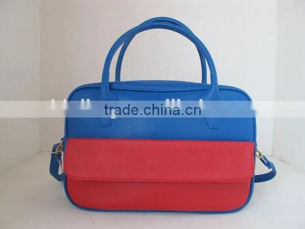 The dark blue big tote bag young lady PU bags
