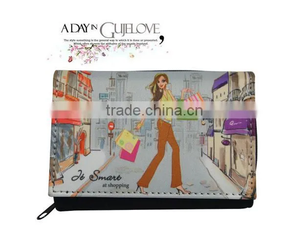 JSMART folded wallet short wallet colorful digital printing no MOQ custom-made souvenirs