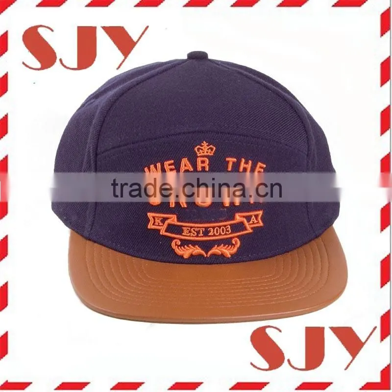 wholesale custom-made 5 pane brand hip hop flat caps