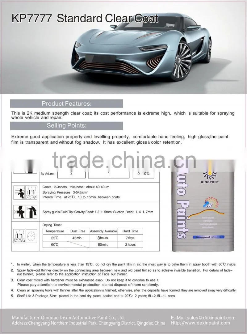 High quality refinish auto paint