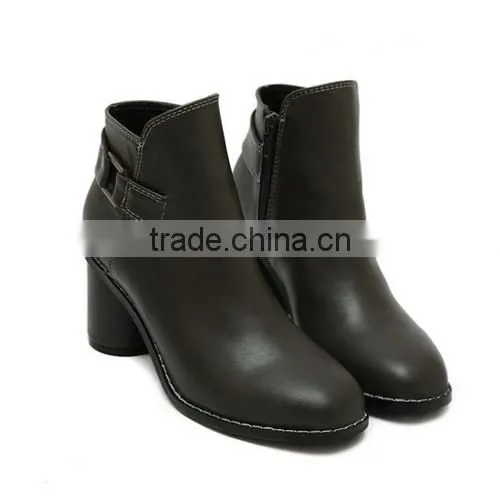 2016 high heel ladies PU ankle boots black women winter boots PJ4393