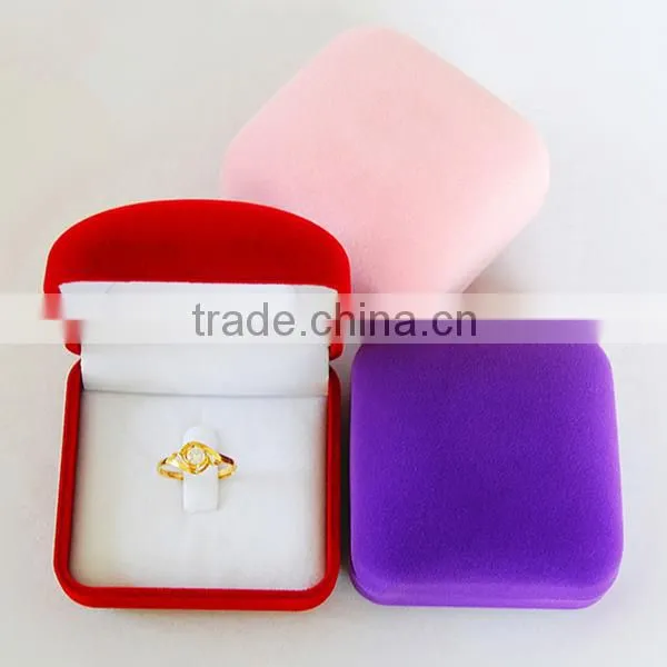 Hot sale high quality jewelry box wedding engagement velvet ring box custom ring box
