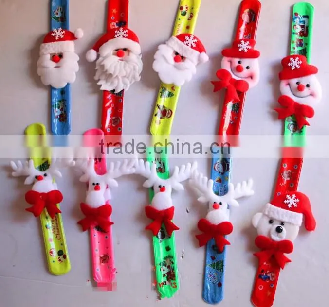 2014 Wholesale Promotional PVC slap bracelet cheap slap wristband Christma style