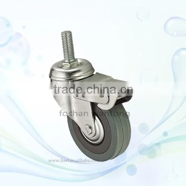 Light Duty Grey Rubber Wheel Fixed Casters