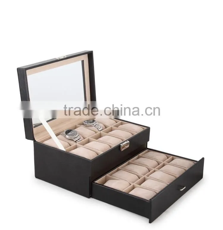 Newly 2layer for popular watch box luxury of wood