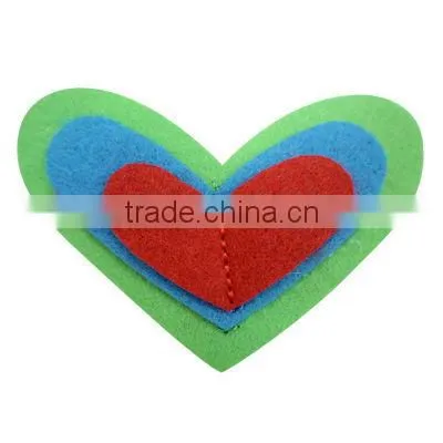 iron-on multicolor heart shaped embroidery patch/badge