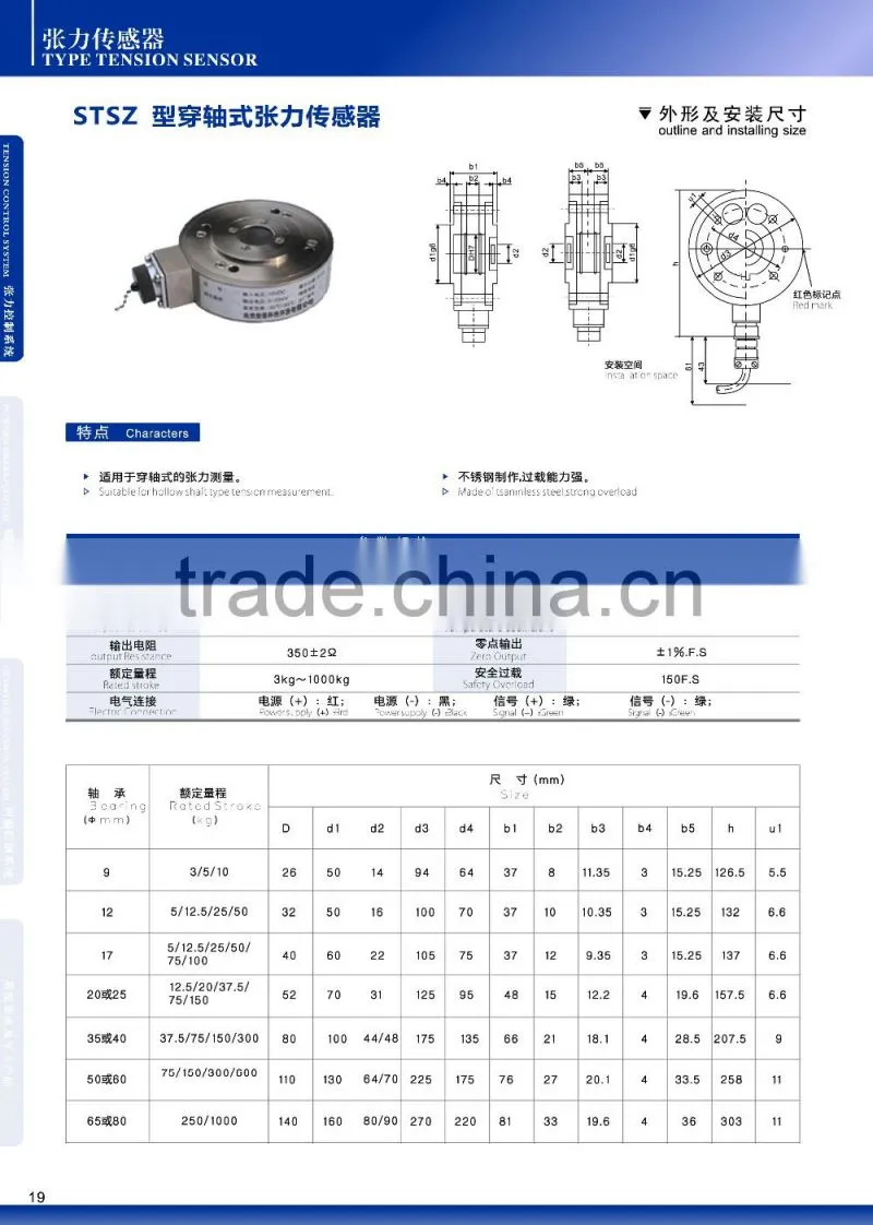 True engin flange tension sensor for auto tension controller