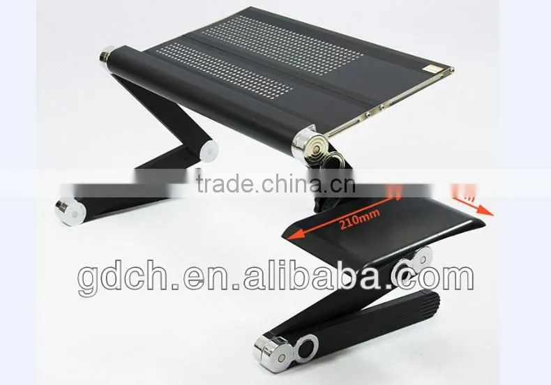 New products modern aluminium folding bedside computer stand with mouse pad