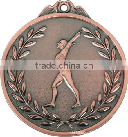 Brass medal with ribbon, Silver medal, swimming medal