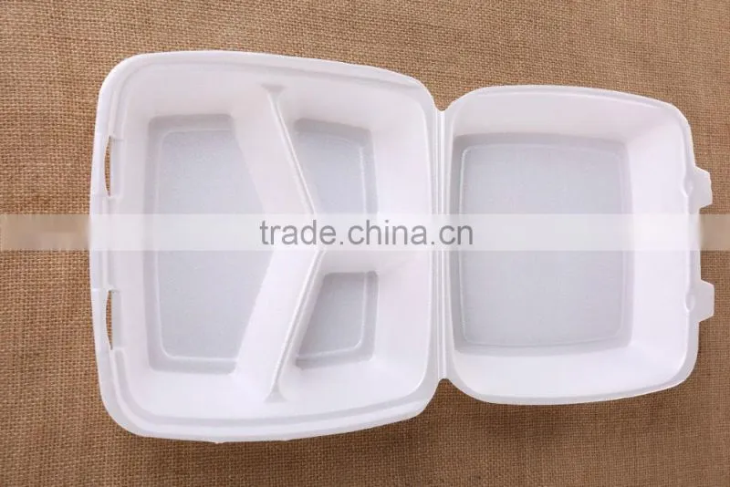 Foam takeaway food container three lattice