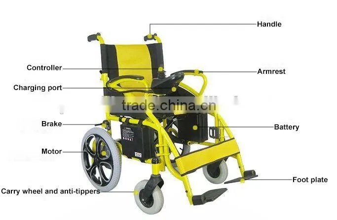 Chinese System Electric Wheelchair for Handicapped and Elderly People