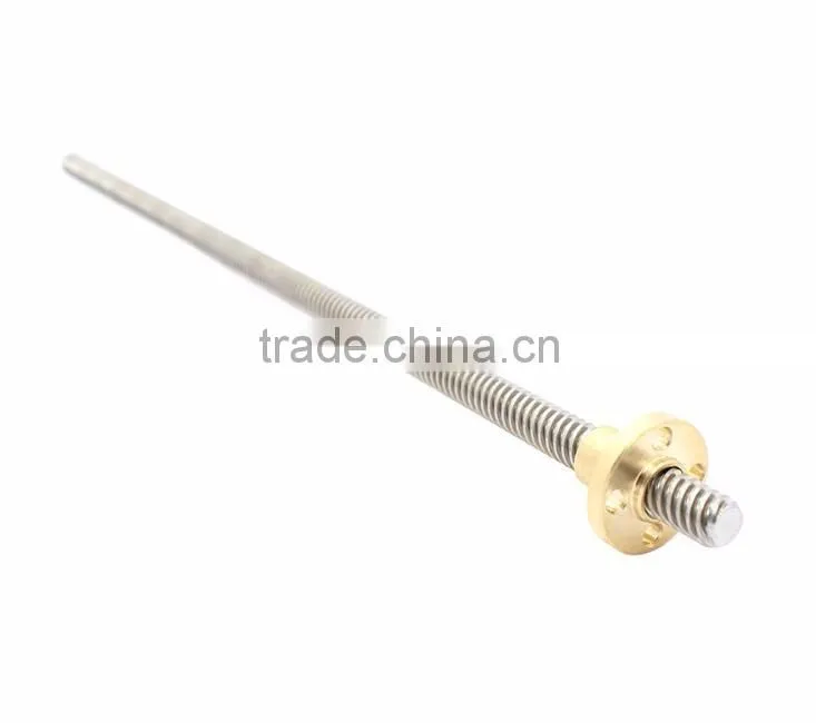 T8*8 mm lead screw 400 mm 8mm lead trapezoidal spindle screw Lead Screw Rod T Shape Linear Rail Bar Shaft Brass Nut