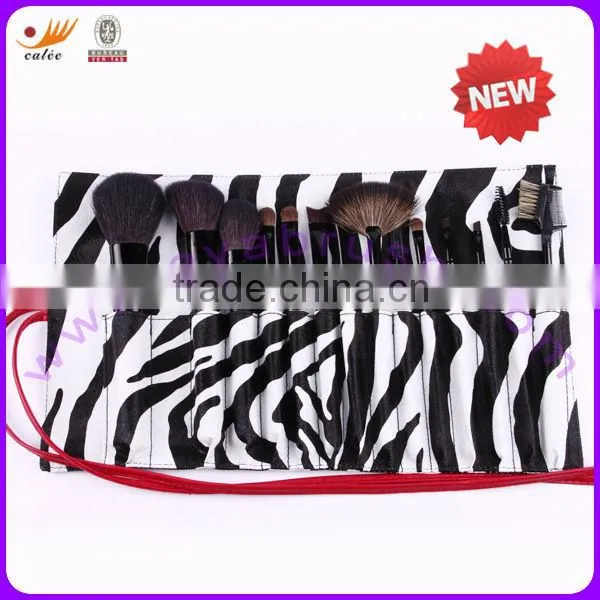 14pcs mix color zebra stripe make up brush set