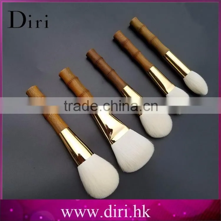 New design 5pcs wooden handle professional bamboo makeup brushes