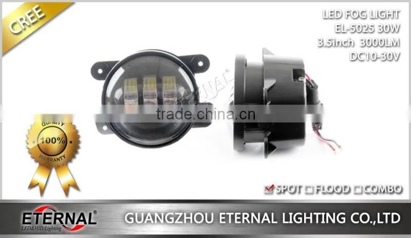 30W Jeep wrangler rubicon Jeep Wrangler JK/TJ/LJ/CJ high power led fog light driving led work light