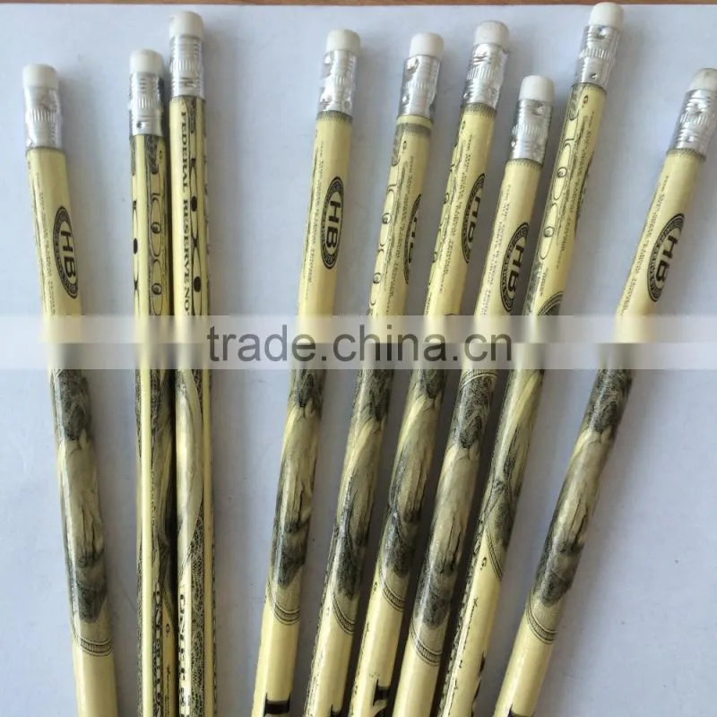 wood pencil with earser with low factory price