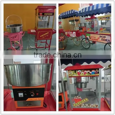 Hot sell multi-function mobile vehicles cotton candy machine popcorn machine with cart,popcorn machine