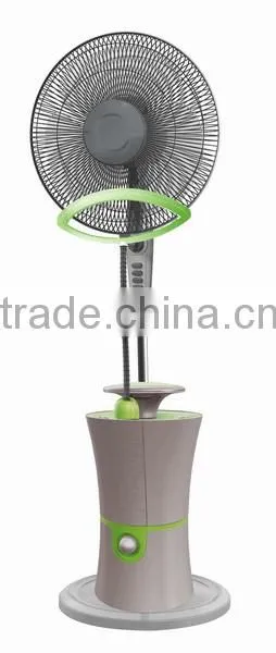 2014 New fashion 16 inch summer air cooling low noise electric water spray fan with powerful copper fan motor factory