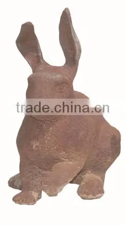 Cast Iron Vivid Metal Rabbit Statue
