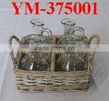 willow candle holder with beautiful glass