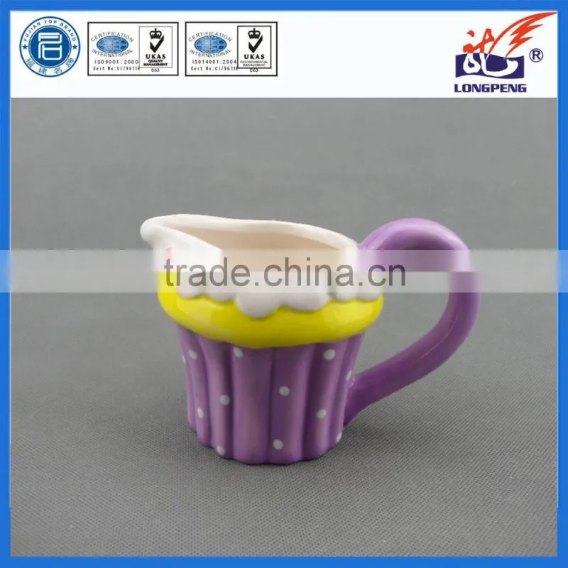 Eco-friendly ceramic milk pitcher with handle