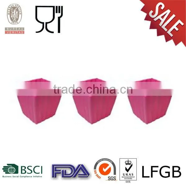 Plastic Square Flower Pot with white color