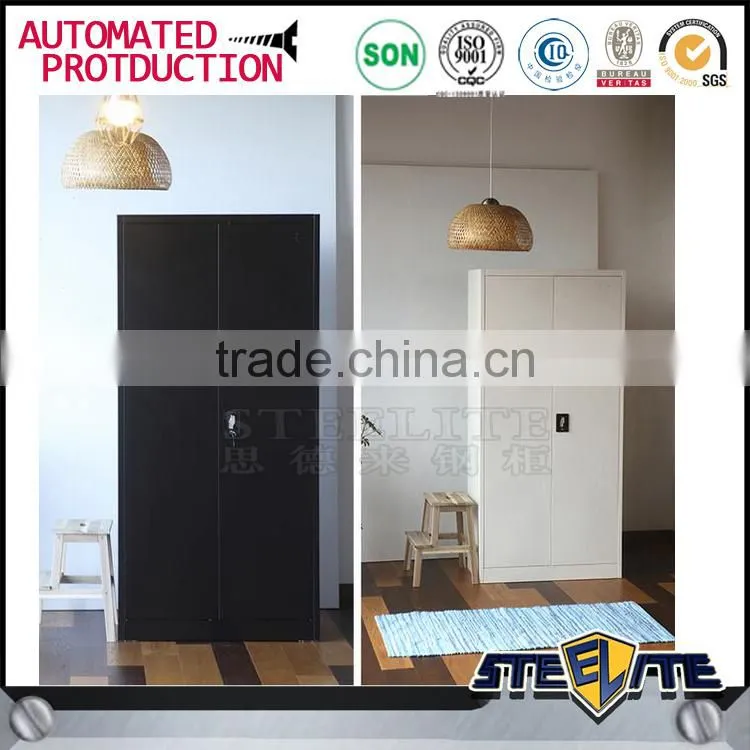 2 Door Steel Clothes Storage Locker Cabinet Metal Closet Wardrobe