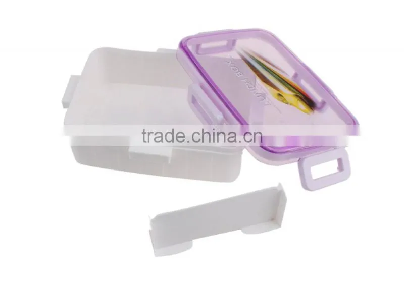Plastic Rectangular fresh preserving Lunch Box With Lock bento box