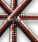 Acrylic Gem/Rhinesone Bracelet with Zinc alloy locking part, Hot Sale Gift Leather with Crystal Gem Decoration