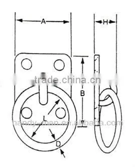 SS320 Marine Deck Hardware Stainless Steel 316 Tie Ring Plates