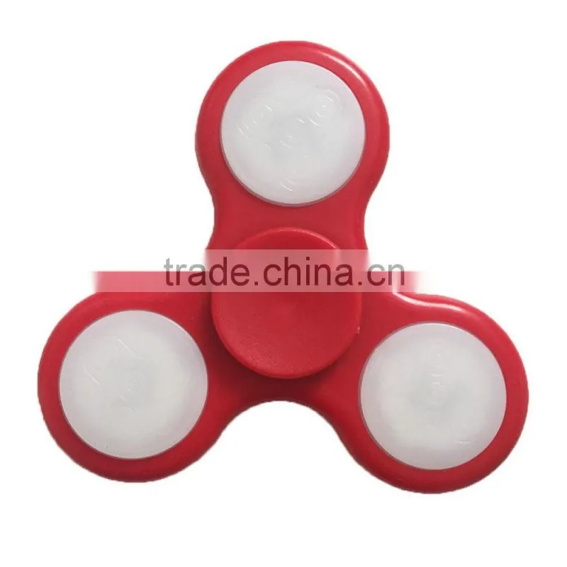 2017 Shine LED Hand Spinner Tri Fidget Finger Spinner EDC Spin Stress Focus Desk Toy