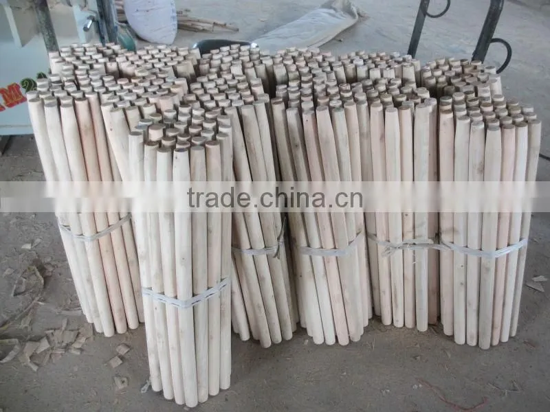 Natural wooden broom stick with Greek screw