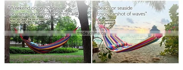 2 Person Folding Garden Hanging Cotton Portable Outdoor Camping Hammock